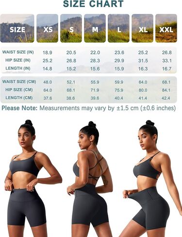 voenxe High Waisted Biker Shorts Women,6" Tummy Control Workout Gym Soft Shorts for Yoga Running,Spandex No Front Seam,2 Pack in Kuwait