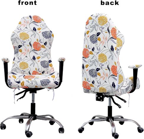 HAOYONG Gaming Chair Cover, Jacquard Stretchy Office Computer Chair Slipcover Boss Chair Covers Universal Rotating Chair Cover Computer Chair Seat Protector with with 2 Armrest Covers in Saudi Arabia