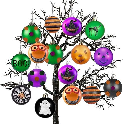 زخارف الهالوين لشجرة الهالوين - زينة الهالوين للشجرة - حزمة من 24 زينة للهالوين لشجرة الهالوين/أشجار عيد الميلاد - ديكور شجرة الهالوين الصغيرة للهالوين in Kuwait