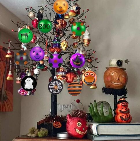 زخارف الهالوين لشجرة الهالوين - زينة الهالوين للشجرة - حزمة من 24 زينة للهالوين لشجرة الهالوين/أشجار عيد الميلاد - ديكور شجرة الهالوين الصغيرة للهالوين in Kuwait