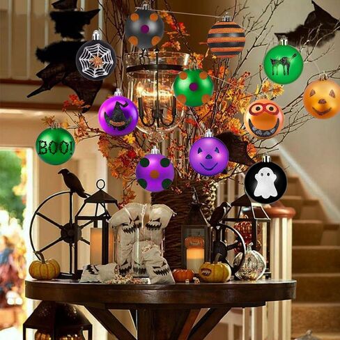 زخارف الهالوين لشجرة الهالوين - زينة الهالوين للشجرة - حزمة من 24 زينة للهالوين لشجرة الهالوين/أشجار عيد الميلاد - ديكور شجرة الهالوين الصغيرة للهالوين in Kuwait