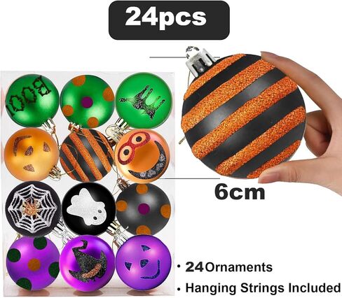 زخارف الهالوين لشجرة الهالوين - زينة الهالوين للشجرة - حزمة من 24 زينة للهالوين لشجرة الهالوين/أشجار عيد الميلاد - ديكور شجرة الهالوين الصغيرة للهالوين in Kuwait