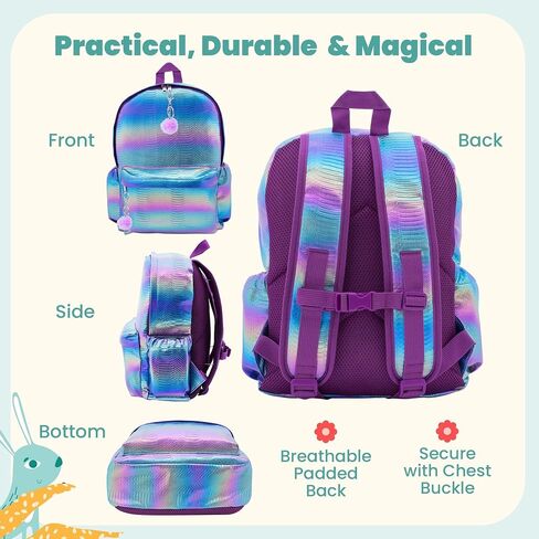 Mermaid Backpacks for Girls - Girls Backpack for School Kindergarten Elementary - School Backpack for Kids Cute Backpack - Kids Backpack for Girls School Backpack - Toddler Backpack Bookbags for Girls in Saudi Arabia
