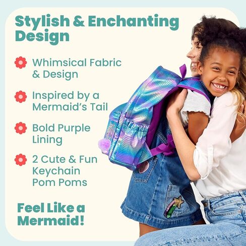 Mermaid Backpacks for Girls - Girls Backpack for School Kindergarten Elementary - School Backpack for Kids Cute Backpack - Kids Backpack for Girls School Backpack - Toddler Backpack Bookbags for Girls in Saudi Arabia