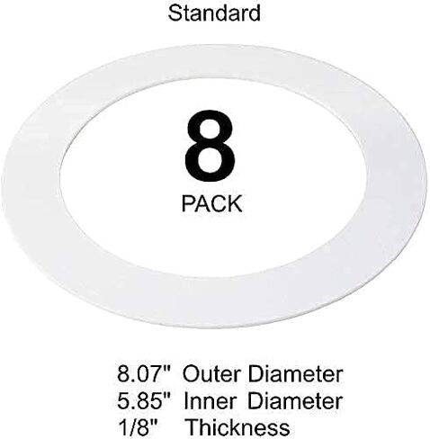 6 Pack Gloss White Goof Trim Ring for 6" Inch Recessed Lighting Trim Can Light Trim for Down Light, Outer Diameter 8 Inches, Inner Diameter 5.8 Inches in Saudi Arabia