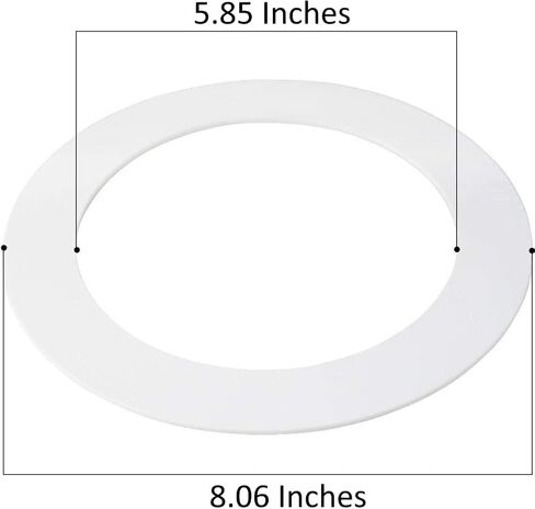 6 Pack Gloss White Goof Trim Ring for 6" Inch Recessed Lighting Trim Can Light Trim for Down Light, Outer Diameter 8 Inches, Inner Diameter 5.8 Inches in Saudi Arabia