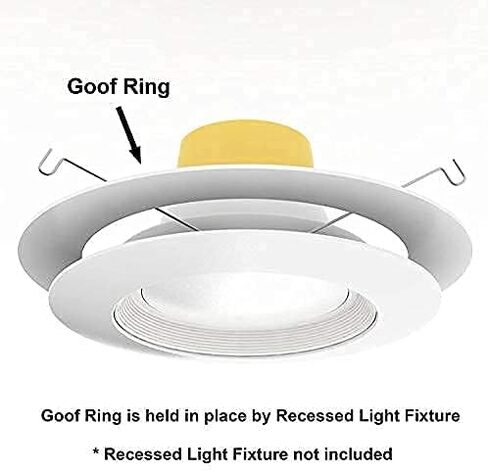 6 Pack Gloss White Goof Trim Ring for 6" Inch Recessed Lighting Trim Can Light Trim for Down Light, Outer Diameter 8 Inches, Inner Diameter 5.8 Inches in Saudi Arabia