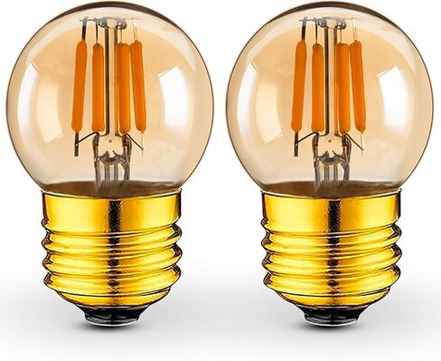 مصابيح LED بقدرة 3 وات قابلة للتعتيم منخفضة القوة تعادل 25 وات لمبات الإضاءة، E26 قاعدة قياسية G40 لمبات إضاءة صغيرة كروية، 2200 كلفن ضوء دافئ لإضاءة غرفة النوم والدراسة، زجاج كهرماني، 110 فولت، قطعتان in Kuwait