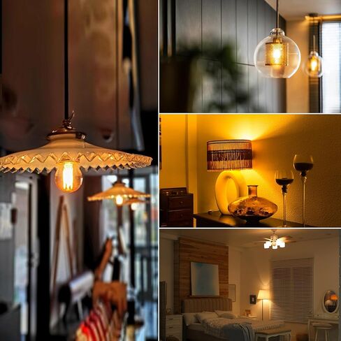 مصابيح LED بقدرة 3 وات قابلة للتعتيم منخفضة القوة تعادل 25 وات لمبات الإضاءة، E26 قاعدة قياسية G40 لمبات إضاءة صغيرة كروية، 2200 كلفن ضوء دافئ لإضاءة غرفة النوم والدراسة، زجاج كهرماني، 110 فولت، قطعتان in Kuwait