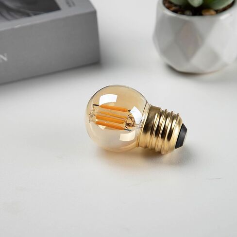 مصابيح LED بقدرة 3 وات قابلة للتعتيم منخفضة القوة تعادل 25 وات لمبات الإضاءة، E26 قاعدة قياسية G40 لمبات إضاءة صغيرة كروية، 2200 كلفن ضوء دافئ لإضاءة غرفة النوم والدراسة، زجاج كهرماني، 110 فولت، قطعتان in Kuwait