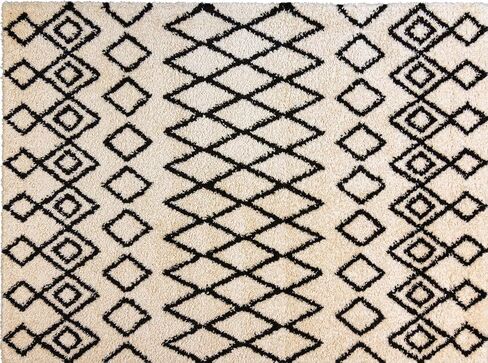 Gertmenian Air Shag Fresh Collection , Classic Plush Microfiber Shag Rug , Bedroom Nursery Living Room Dining Room Dorm Room , 2x6 Ft Runner, Geometric Diamond, Gray, 18572 in Saudi Arabia