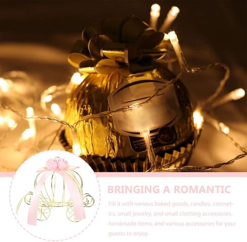 Kisangel 4pcs Pumpkin Carriage Trinket Box Carriage Jewelry Box Wire Carriage Centerpiece for Wedding Birthday Party Favors in Saudi Arabia