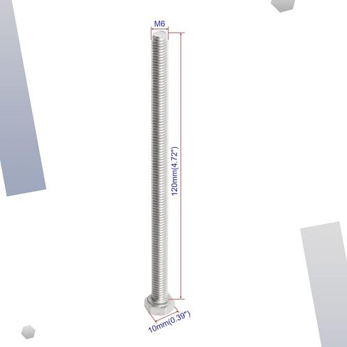 Aopin M6 x 150mm Hex Head Bolts Screws Grade 5.8 Stainless Steel, Fasteners Fully Machine Threaded SUS304 4 Pcs in Saudi Arabia