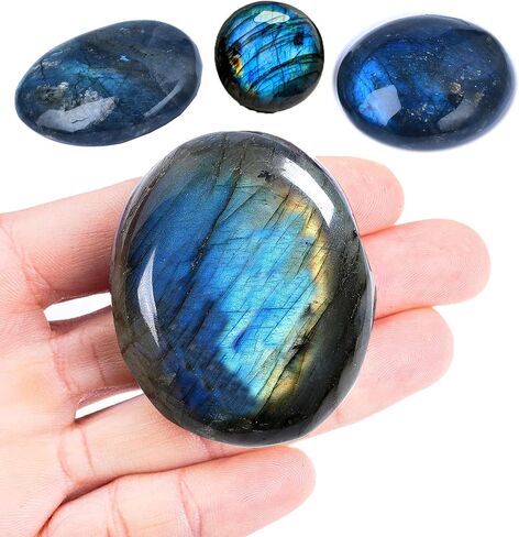 2.4 Inch Labradorite Palm Stone Healing Crystal, Pocket Worry Stone for Anxiety Relief Energy Balancing Yoga Meditation Spiritual Reiki,Birthday Christmas Gift for Mum Dad (2.4 Inch) in Saudi Arabia