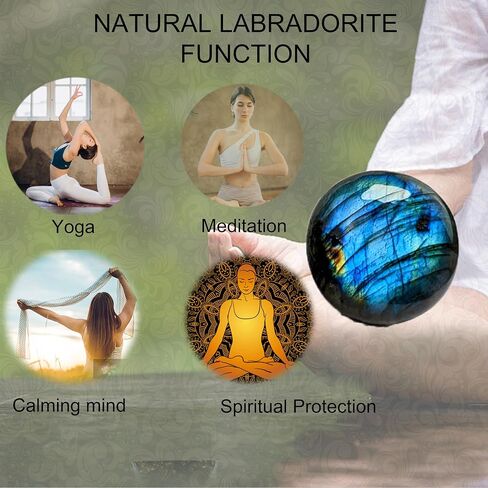 2.4 Inch Labradorite Palm Stone Healing Crystal, Pocket Worry Stone for Anxiety Relief Energy Balancing Yoga Meditation Spiritual Reiki,Birthday Christmas Gift for Mum Dad (2.4 Inch) in Saudi Arabia