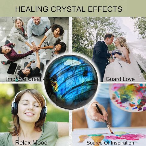2.4 Inch Labradorite Palm Stone Healing Crystal, Pocket Worry Stone for Anxiety Relief Energy Balancing Yoga Meditation Spiritual Reiki,Birthday Christmas Gift for Mum Dad (2.4 Inch) in Saudi Arabia