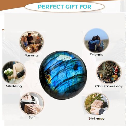 2.4 Inch Labradorite Palm Stone Healing Crystal, Pocket Worry Stone for Anxiety Relief Energy Balancing Yoga Meditation Spiritual Reiki,Birthday Christmas Gift for Mum Dad (2.4 Inch) in Saudi Arabia