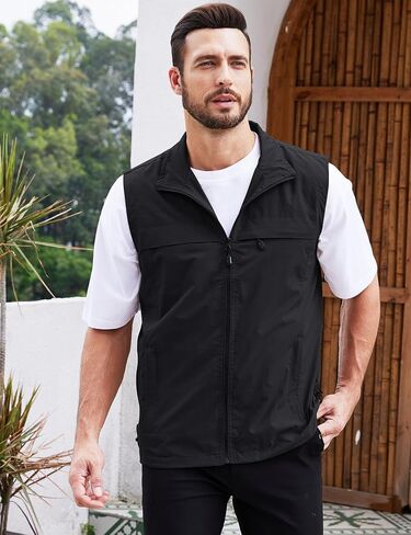 Gihuo Men's Lightweight Quick Dry Outdoor Multi Pockets Fishing Vest in Kuwait