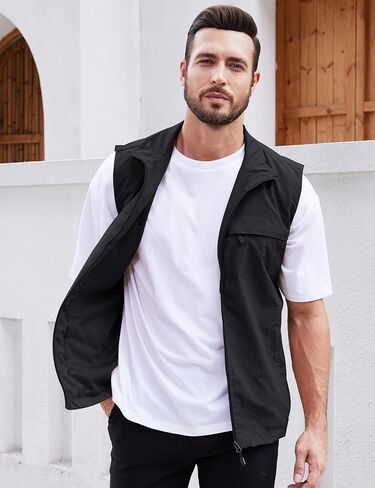 Gihuo Men's Lightweight Quick Dry Outdoor Multi Pockets Fishing Vest in Kuwait