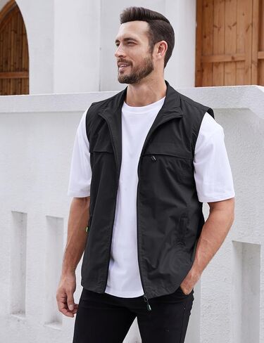 Gihuo Men's Lightweight Quick Dry Outdoor Multi Pockets Fishing Vest in Kuwait