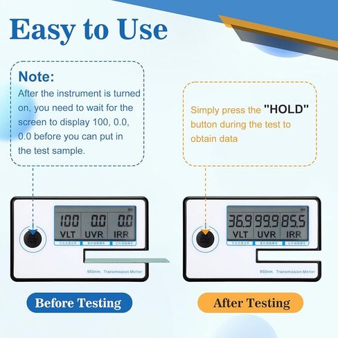 جهاز قياس الطاقة الشمسية المحمول، 3 في 1 مقياس نقل السيارة بفيلم شمسي ملون، LS162 جهاز اختبار الزجاج المصور، إمكانية القياس السريع، IR 950nm UV 36nm VR 550nm LS162 in Kuwait