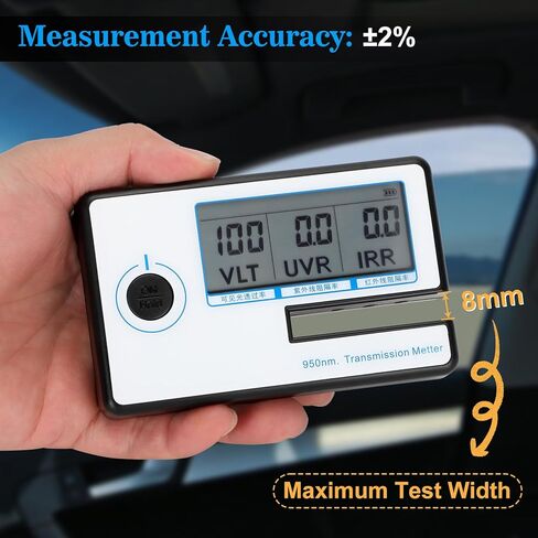 جهاز قياس الطاقة الشمسية المحمول، 3 في 1 مقياس نقل السيارة بفيلم شمسي ملون، LS162 جهاز اختبار الزجاج المصور، إمكانية القياس السريع، IR 950nm UV 36nm VR 550nm LS162 in Kuwait