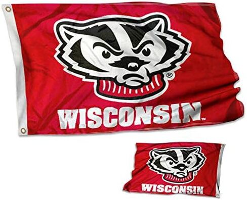 Wisconsin Badgers Bucky Double Sided Flag in Saudi Arabia