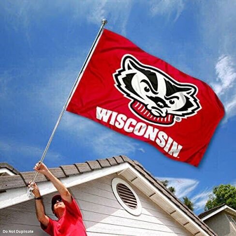 Wisconsin Badgers Bucky Double Sided Flag in Saudi Arabia