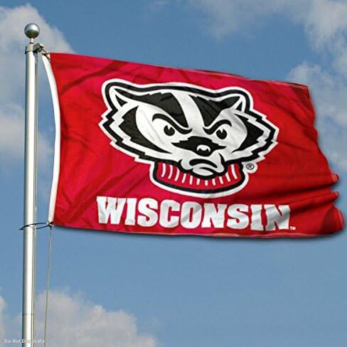 Wisconsin Badgers Bucky Double Sided Flag in Saudi Arabia