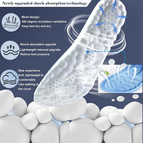 4D Cloud Soles Memory Foam Shoe Inserts,Support Shock Absorption Cushioning Sports Comfort Inserts, Breathable Shoe Inner Soles for Running,Walking,Hiking etc. in Saudi Arabia