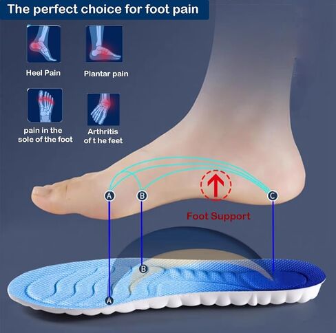 4D Cloud Soles Memory Foam Shoe Inserts,Support Shock Absorption Cushioning Sports Comfort Inserts, Breathable Shoe Inner Soles for Running,Walking,Hiking etc. in Saudi Arabia