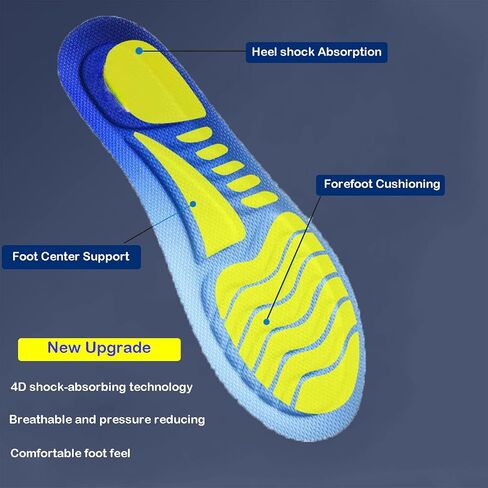 4D Cloud Soles Memory Foam Shoe Inserts,Support Shock Absorption Cushioning Sports Comfort Inserts, Breathable Shoe Inner Soles for Running,Walking,Hiking etc. in Saudi Arabia