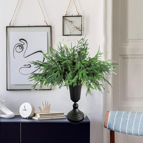 8 قطع فروع صنوبر نورفولك، 45.72 سم عيد الميلاد نورفولك الصنوبر ينبع فروع عيد الميلاد الاصطناعية لإكليل إكليل DIY وتزيين حديقة المنزل in Kuwait