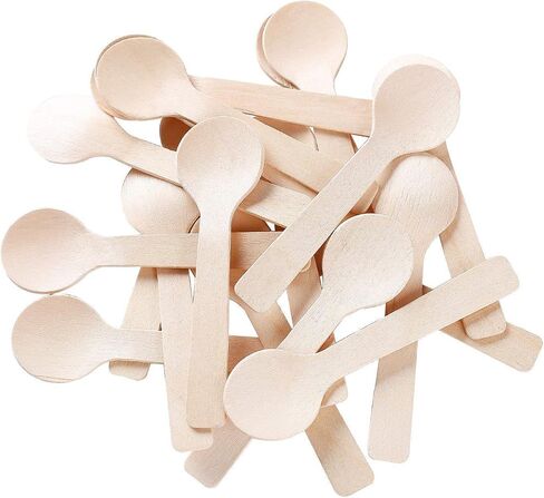 Gmark 4" Mini Wooden Spoons 100 ct, Biodegradable Compostable Birchwood (100pcs/bag) GM1042A in Saudi Arabia