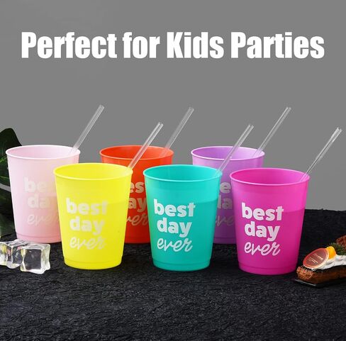 ALINK 500-Pack Assorted Colored Plastic Disposable Drinking Straws, Individually Wrapped Straight Party Straws - 7.75" x 0.23" in Saudi Arabia
