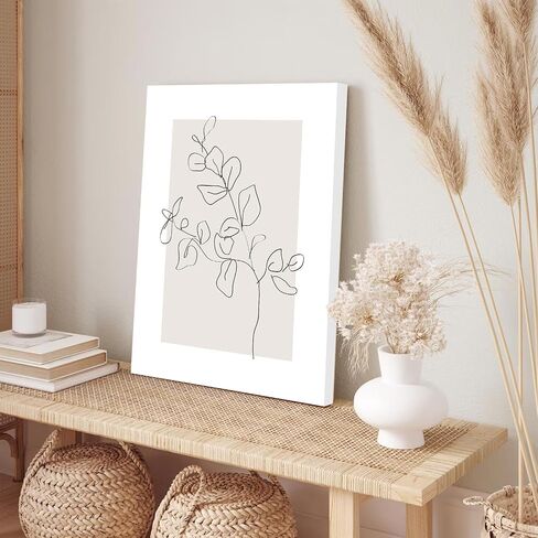 ASTRDECOR Botanical Plant Wall Art Farmhouse Leaf Floral Canvas Wall Art for Living Room Kitchen Boho Home Decor Framed Ready to Hang- 12"x16"x3 Panels in Saudi Arabia