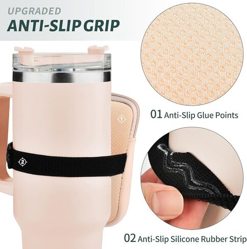 Water Bottle Pouch For Stanley Quencher Adventure 40oz & Stanley IceFlow 20oz 30oz,tumbler pouch with Pocket, for Cards, Keys, Wallet, Earphone,Compact, Versatile, SBB-00102 in Saudi Arabia