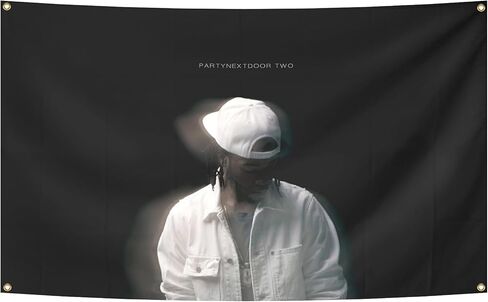 AuLYn مضحك مغني الراب حزب nex-tdoo-r نسيج ألبوم الموسيقى غطاء نسيج 3x5ft نسيج الفن ديكور غرفة نسيج ديكورات الجدار شنقا الهدايا للمراهقين غرفة نوم غرفة المعيشة، أسود in Kuwait