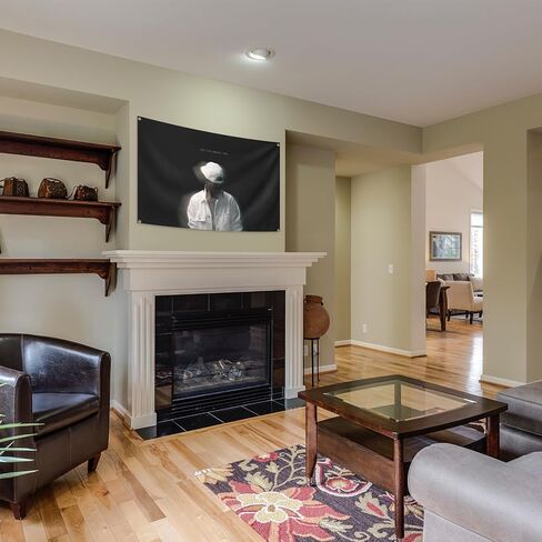 AuLYn مضحك مغني الراب حزب nex-tdoo-r نسيج ألبوم الموسيقى غطاء نسيج 3x5ft نسيج الفن ديكور غرفة نسيج ديكورات الجدار شنقا الهدايا للمراهقين غرفة نوم غرفة المعيشة، أسود in Kuwait