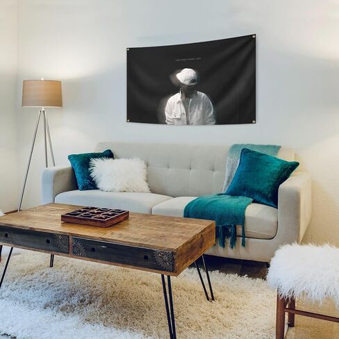 AuLYn مضحك مغني الراب حزب nex-tdoo-r نسيج ألبوم الموسيقى غطاء نسيج 3x5ft نسيج الفن ديكور غرفة نسيج ديكورات الجدار شنقا الهدايا للمراهقين غرفة نوم غرفة المعيشة، أسود in Kuwait