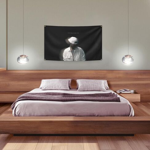 AuLYn مضحك مغني الراب حزب nex-tdoo-r نسيج ألبوم الموسيقى غطاء نسيج 3x5ft نسيج الفن ديكور غرفة نسيج ديكورات الجدار شنقا الهدايا للمراهقين غرفة نوم غرفة المعيشة، أسود in Kuwait