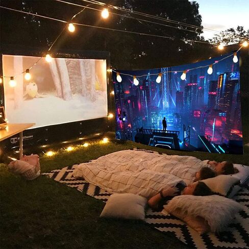 Aidatain Punk Cityscape نسيج ناطحات السحاب Skyline 3D Urben Building Neon Lights Night Wall شنقا المفروشات الفانيلا حجم كبير 80 "60" لغرفة النوم وغرفة المعيشة GTWHAT102 in Kuwait