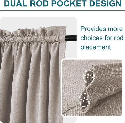 Turquoize Door Curtain Thick Linen Door Curtains for Door Window Curtain French Door Curtain with Tieback Sidelight Door Privacy Panels for Window/Living Room/Doorways, 1 Panel, 25W by 40L, Aqua Gray in Saudi Arabia