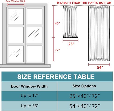 Turquoize Door Curtain Thick Linen Door Curtains for Door Window Curtain French Door Curtain with Tieback Sidelight Door Privacy Panels for Window/Living Room/Doorways, 1 Panel, 25W by 40L, Aqua Gray in Saudi Arabia