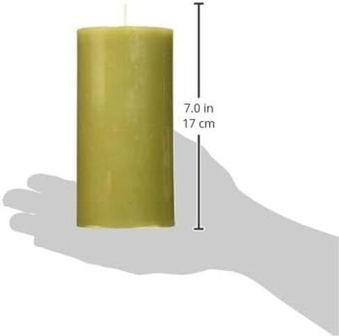 شمعة عمودية، مقاس 7.62 سم ​​× 15.24 سم، أخضر داكن in Saudi Arabia