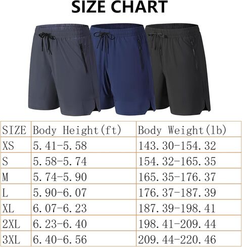 Cierto Mens Gym Workout Shorts: Elastic Shorts with Pockets for Men for Fitness,Hiking,Training,Running,Cycling in Saudi Arabia