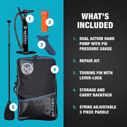 لوح التجديف القابل للنفخ من HO Sports Tarpon iSUP - لوح تجديف وقوف متعدد الاستخدامات ومتين وواسع وثابت - مجداف قابل للتعديل ومضخة يدوية وحقيبة ظهر in Kuwait