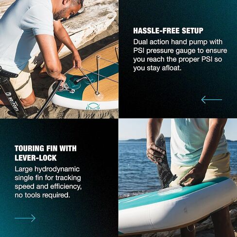 لوح التجديف القابل للنفخ من HO Sports Tarpon iSUP - لوح تجديف وقوف متعدد الاستخدامات ومتين وواسع وثابت - مجداف قابل للتعديل ومضخة يدوية وحقيبة ظهر in Kuwait