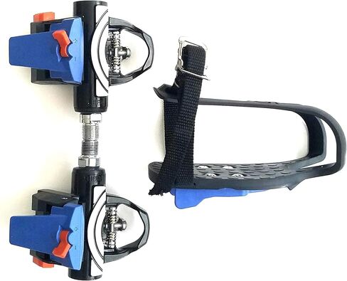 دواسة دراجة دوارة للتمرين الداخلي من أجل SPD وDelta مع منصة أحذية رياضية قابلة للإزالة - مشابك/مرابط لأصابع القدم - دواسات بيلوتون لجميع الأحذية - أقفاص لأصابع القدم لبيلوتون ودواسة التمرين. ليس للدراجة الخارجية in Kuwait