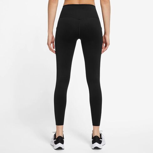 Nike Women's Firm-Support Mid-Rise 7/8 Leggings with Pockets (DQ5692-010, US, Alpha, Small, Regular, Regular) Black in Saudi Arabia